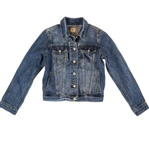 Gap 1969 Icon Denim Jacket Blue Wash Button Front XS P western cowboy trucker